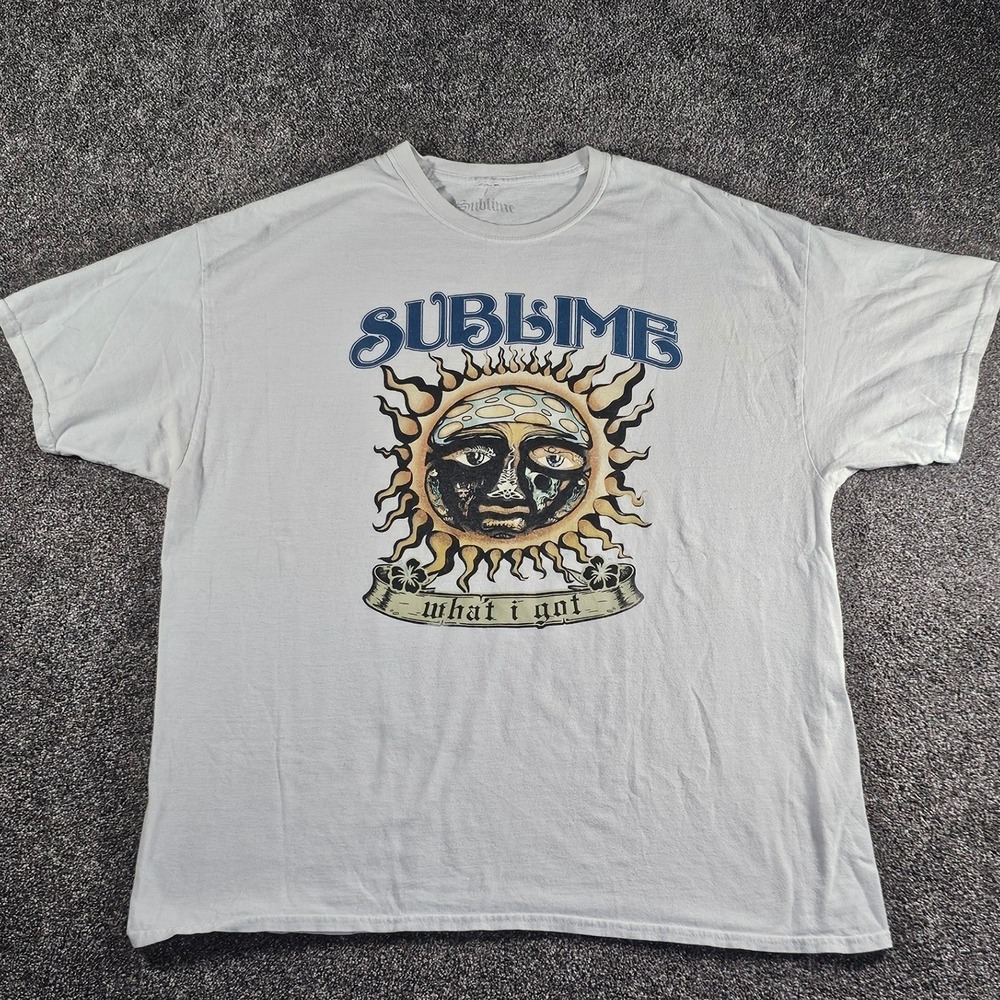 Sublime Graphic "What I Got" Sun Logo Band Tee Mens 2XL White 90s Reggae Rock